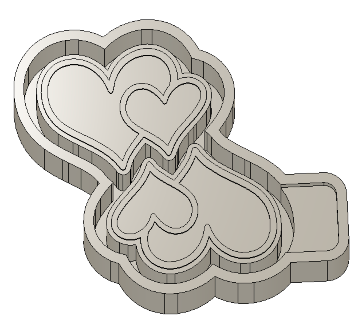 Double Heart Silicone Freshie Mold